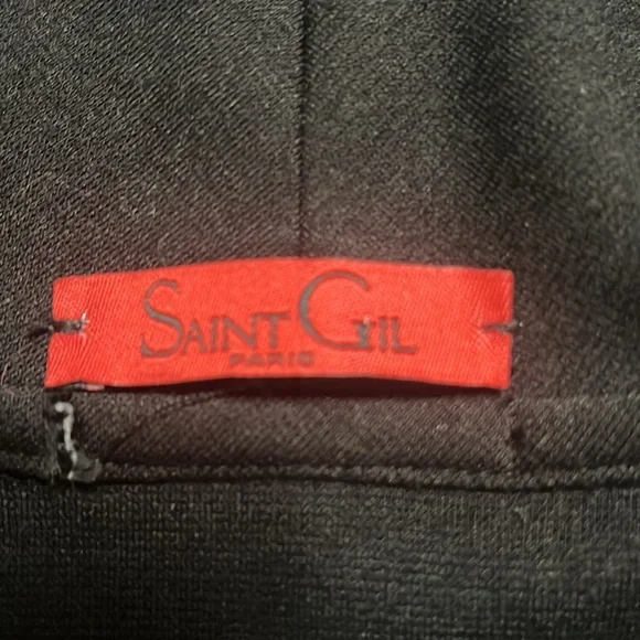 Saint Gil Paris Dress Sz L Ruffle Zipper Detail Feminine Cap Sleeves Sheath - Picture 7 of 8